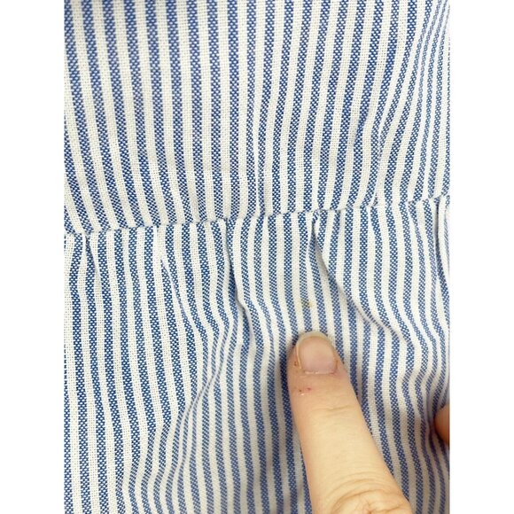 ASOS Dress Size 10 Stripe Hi Low Hem One Shoulder Blue Summer Vacation Ruffle - Picture 7 of 7
